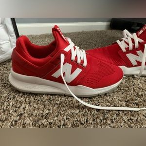 Red New Balance 247s - size 8